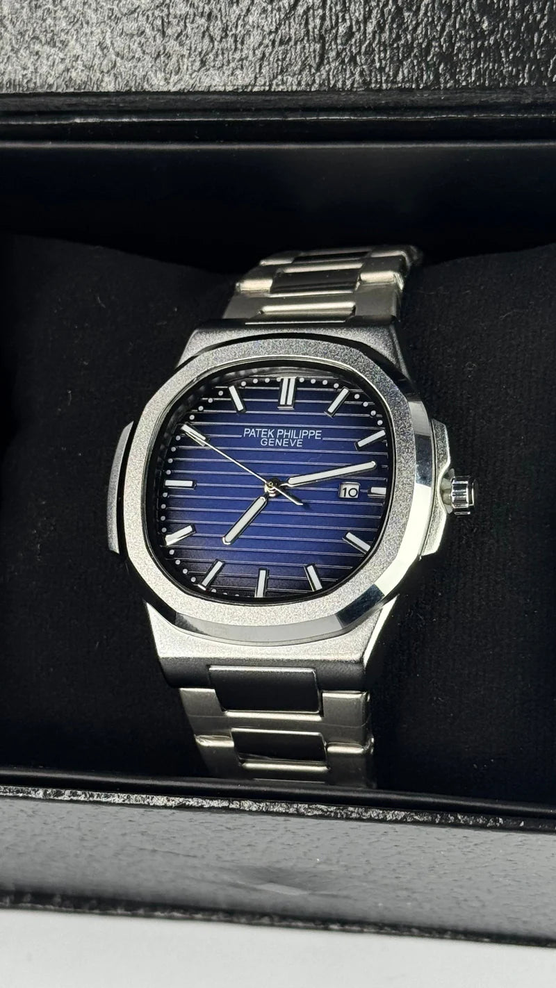 Patek–VZ-04 Nautilus Blue Dial With Pure Leather Wallet